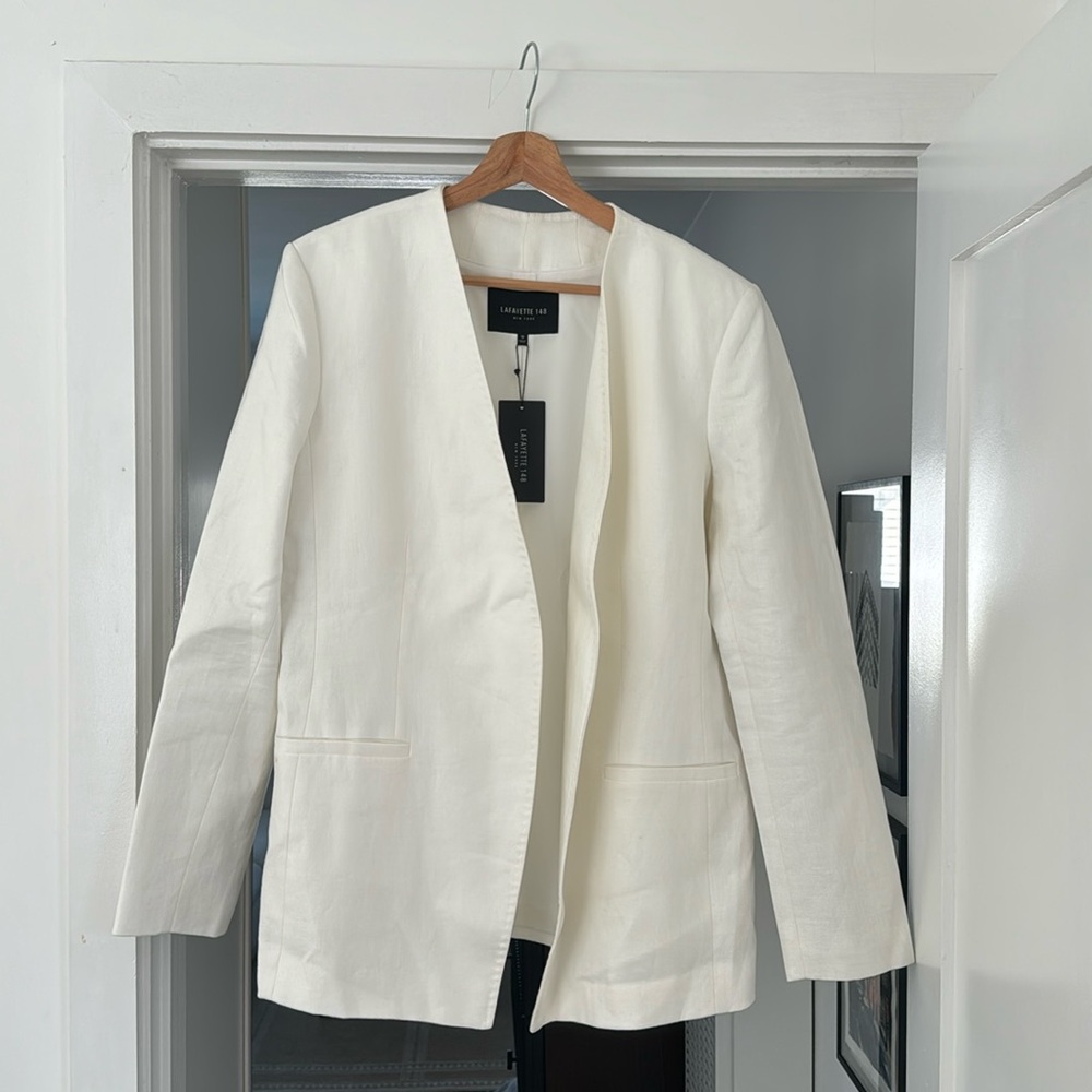 Lafayette 148 White Blazer